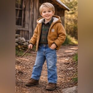 Carhartt Kids Jeans 3T Blue Denim Carpenter Pants Workwear Toddler Boys